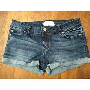 Altard State Denim Jean Shorts Sz 28 7 Dark Wash Cuffed Mid Rise Bootie Stretch